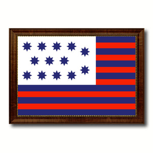 Guilford Courthouse North Carolina Revolutionary War Military Flag Canvas Print with Brown Picture Frame Home Decor Wall Art Gift Ideas
