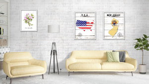 New Jersey Flag Gifts Home Decor Wall Art Canvas Print with Custom Picture Frame