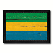 Load image into Gallery viewer, Gabon Country Flag Vintage Canvas Print with Black Picture Frame Home Decor Gifts Wall Art Decoration Artwork
