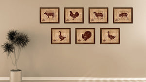 Fish Meat Cuts Butchers Chart Canvas Print Picture Frame Home Decor Wall Art Gifts