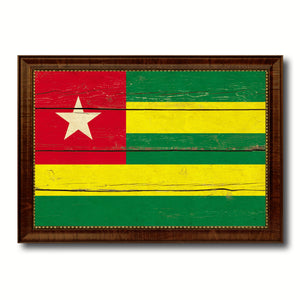 Togo Country Flag Vintage Canvas Print with Brown Picture Frame Home Decor Gifts Wall Art Decoration Artwork