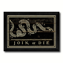 Load image into Gallery viewer, US Join or Die Snake Colonial Revolutionary War Military Flag Vintage Canvas Print with Black Picture Frame Home Decor Wall Art Decoration Gift Ideas
