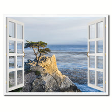 Load image into Gallery viewer, Monterey Beach View Picture French Window Framed Canvas Print Home Decor Wall Art Collection
