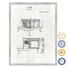 Load image into Gallery viewer, 1836 Cook Stove Old Patent Art Print on Canvas Custom Framed Vintage Home Decor Wall Decoration Great for Gifts
