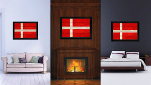 Denmark Country Flag Texture Canvas Print with Black Picture Frame Home Decor Wall Art Decoration Collection Gift Ideas