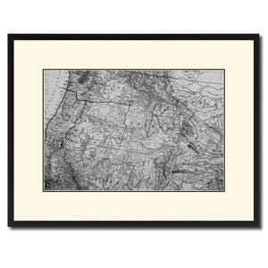 Us Pacific Northwest Vintage B&W Map Canvas Print, Picture Frame Home Decor Wall Art Gift Ideas