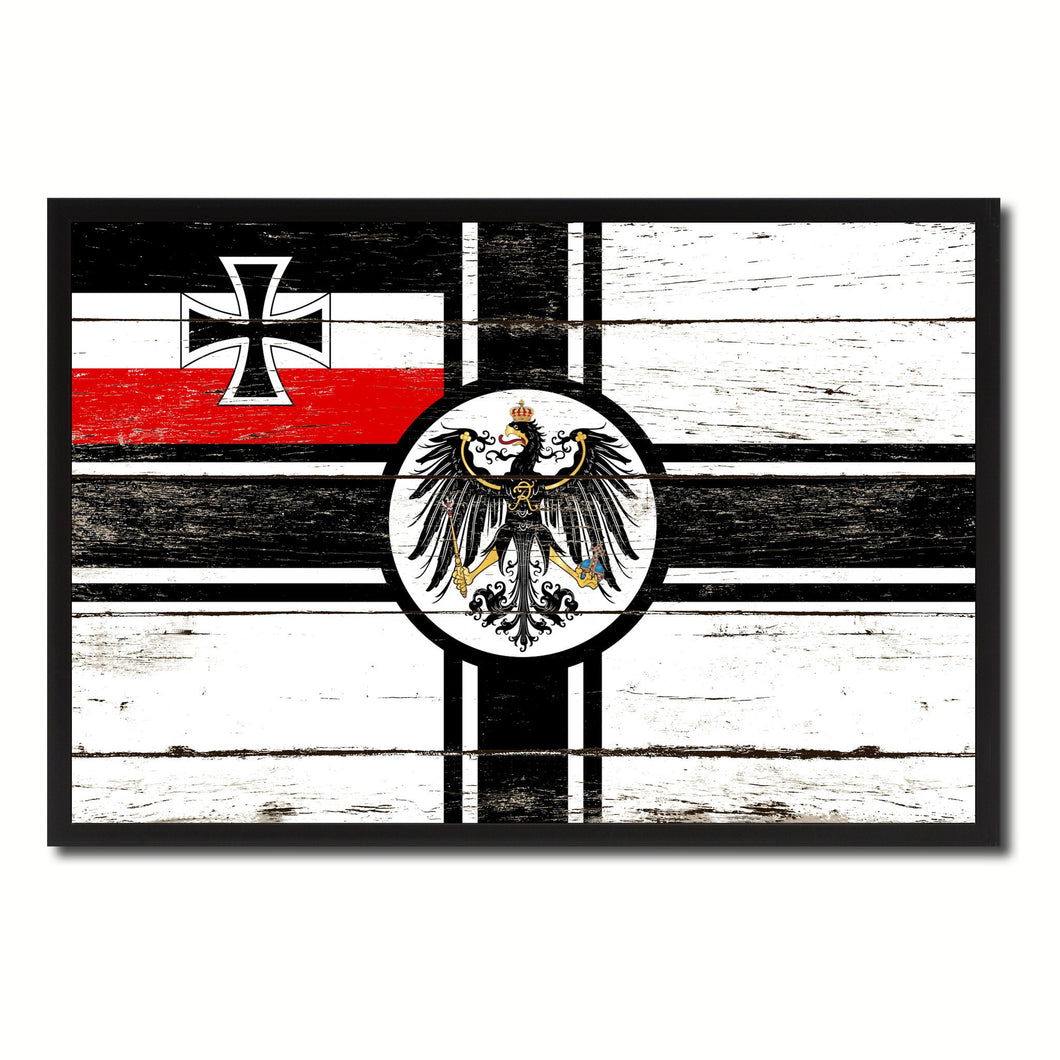Imperial German Navy 1867-1871 War Military Flag Vintage Canvas Print with Picture Frame Home Decor Man Cave Wall Art Collectible Decoration Artwork Gifts
