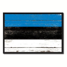 Load image into Gallery viewer, Estonia Country National Flag Vintage Canvas Print with Picture Frame Home Decor Wall Art Collection Gift Ideas
