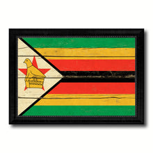 Load image into Gallery viewer, Zimbabwe Country Flag Vintage Canvas Print with Black Picture Frame Home Decor Gifts Wall Art Decoration Artwork
