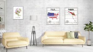 Florida Flag Gifts Home Decor Wall Art Canvas Print with Custom Picture Frame