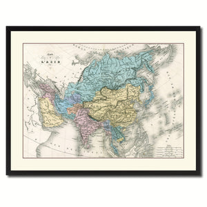 Asia Vintage Antique Map Wall Art Home Decor Gift Ideas Canvas Print Custom Picture Frame