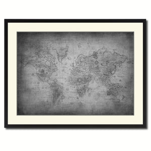 Ancient World Vintage B&W Map Canvas Print, Picture Frame Home Decor Wall Art Gift Ideas