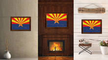 Load image into Gallery viewer, Arizona State Vintage Flag Canvas Print with Brown Picture Frame Home Decor Man Cave Wall Art Collectible Decoration Artwork Gifts
