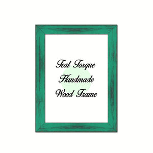 Teal Torque Wood Frame Wholesale Farmhouse Shabby Chic Picture Photo Poster Art Home Decor