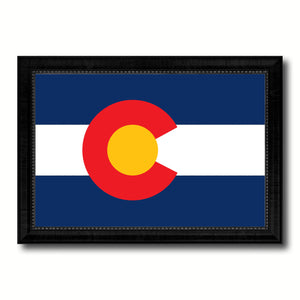 Colorado State Flag Canvas Print with Custom Black Picture Frame Home Decor Wall Art Decoration Gifts