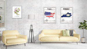 Kentucky Flag Gifts Home Decor Wall Art Canvas Print with Custom Picture Frame