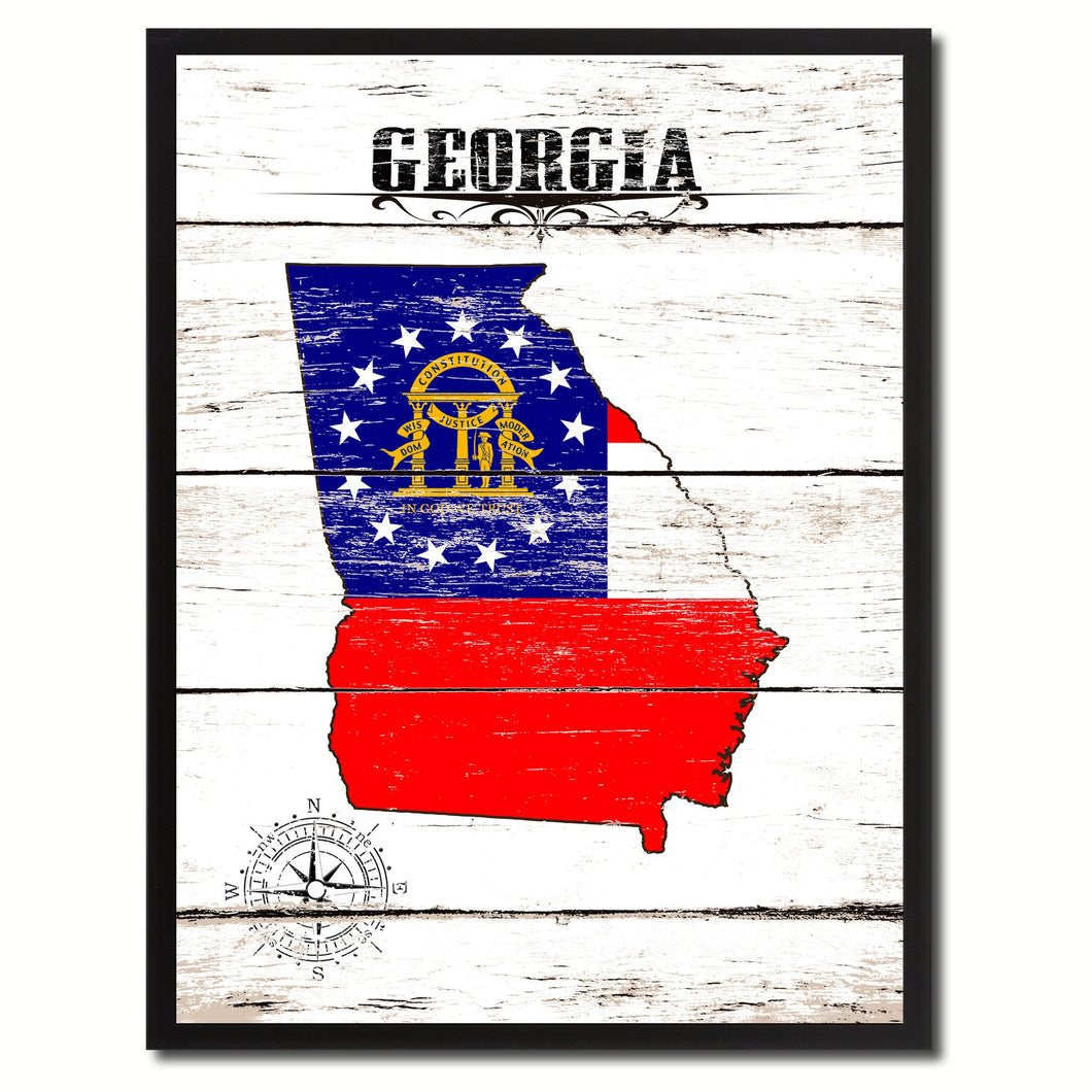 Georgia State Flag Gifts Home Decor Wall Art Canvas Print Picture Frames