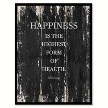 Load image into Gallery viewer, Happiness is the highest form of health Dalai Lama Motivational Quote Saying Canvas Print with Picture Frame Home Decor Wall Art
