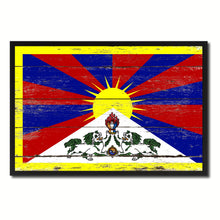 Load image into Gallery viewer, Tibet Country National Flag Vintage Canvas Print with Picture Frame Home Decor Wall Art Collection Gift Ideas
