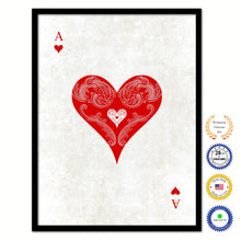 Load image into Gallery viewer, Ace Heart Poker Decks of Vintage Cards Print on Canvas Black Custom Framed
