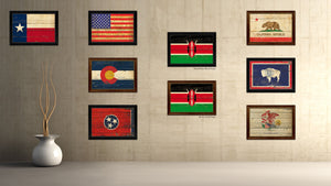 Kenya Country Flag Vintage Canvas Print with Black Picture Frame Home Decor Gifts Wall Art Decoration Artwork