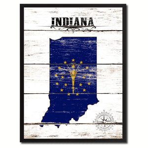 Indiana State Flag Gifts Home Decor Wall Art Canvas Print Picture Frames