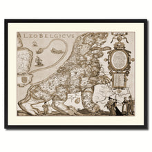 Load image into Gallery viewer, Leo Belgicvs Vintage Sepia Map Canvas Print, Picture Frame Gifts Home Decor Wall Art Decoration
