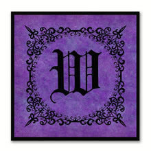 Load image into Gallery viewer, Alphabet W Purple Canvas Print Black Frame Kids Bedroom Wall Décor Home Art
