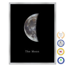 Load image into Gallery viewer, Quarter Moon Print on Canvas Planets of Solar System Silver Picture Framed Art Home Decor Wall Office Decoration
