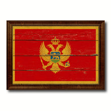 Load image into Gallery viewer, Montenegro Country Flag Vintage Canvas Print with Brown Picture Frame Home Decor Gifts Wall Art Decoration Artwork
