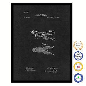 1897 Fishing Artificial Fish Bait Vintage Patent Artwork Black Framed Canvas Home Office Decor Great for Fisherman Cabin Lake House