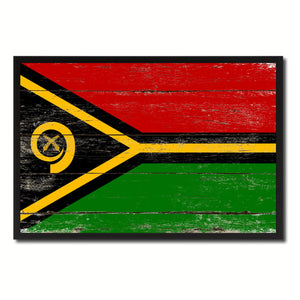 Vanuatu Country National Flag Vintage Canvas Print with Picture Frame Home Decor Wall Art Collection Gift Ideas