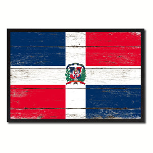 Dominican Republic Country National Flag Vintage Canvas Print with Picture Frame Home Decor Wall Art Collection Gift Ideas