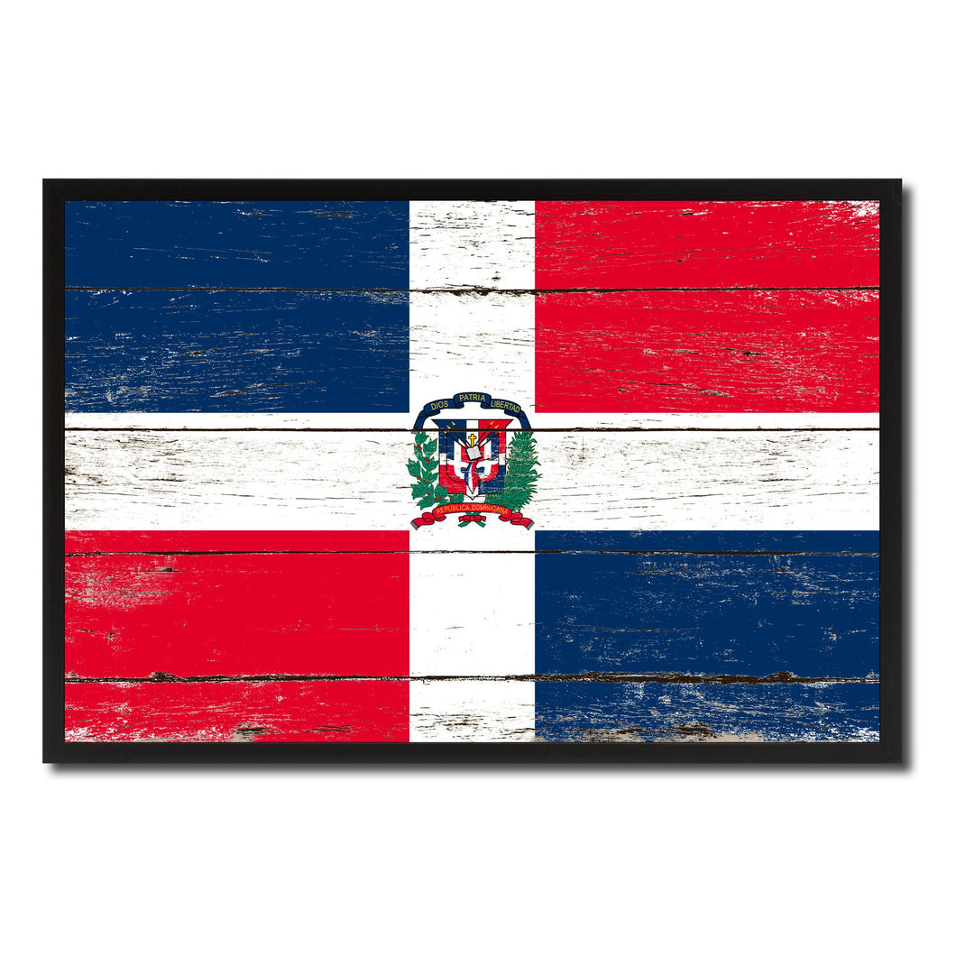 Dominican Republic Country National Flag Vintage Canvas Print with Picture Frame Home Decor Wall Art Collection Gift Ideas
