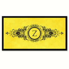 Load image into Gallery viewer, Alphabet Letter Z Yellow Canvas Print, Black Custom Frame
