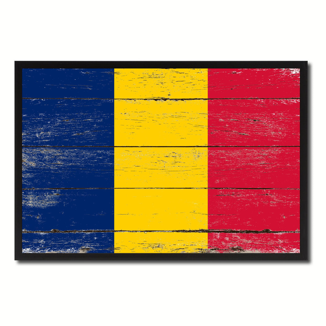 Chad Country National Flag Vintage Canvas Print with Picture Frame Home Decor Wall Art Collection Gift Ideas
