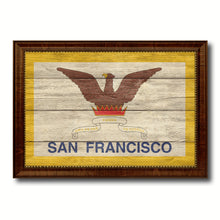 Load image into Gallery viewer, San Francisco City San Francisco State Texture Flag Canvas Print Brown Picture Frame
