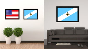 Madison City Wisconsin State Flag Canvas Print Black Picture Frame