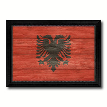 Load image into Gallery viewer, Albania Country Flag Texture Canvas Print with Black Picture Frame Home Decor Wall Art Decoration Collection Gift Ideas
