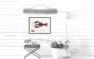 Lobster Meat Cuts Butchers Chart Canvas Print Picture Frame Home Decor Wall Art Gifts