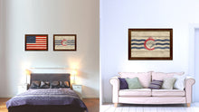 Load image into Gallery viewer, Cincinnati City Ohio State Texture Flag Canvas Print Brown Picture Frame
