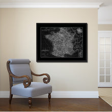 Load image into Gallery viewer, France Paris Vintage Monochrome Map Canvas Print, Gifts Picture Frames Home Decor Wall Art
