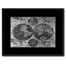 Load image into Gallery viewer, World Hemispheres Vintage Monochrome Map Canvas Print, Gifts Picture Frames Home Decor Wall Art
