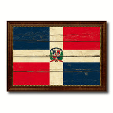 Load image into Gallery viewer, Dominican Republic Country Flag Vintage Canvas Print with Brown Picture Frame Home Decor Gifts Wall Art Decoration Artwork
