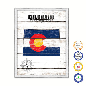Colorado Flag Gifts Home Decor Wall Art Canvas Print with Custom Picture Frame