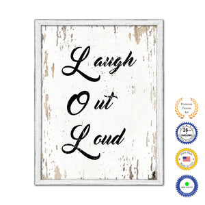 Laugh Out Loud Vintage Saying Gifts Home Decor Wall Art Canvas Print with Custom Picture Frame
