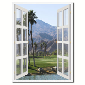 Palm Springs California West Golf Course Picture French Window Canvas Print with Frame Gifts Home Decor Wall Art Collection
