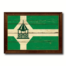 Load image into Gallery viewer, Milford City Connecticut State Vintage Flag Canvas Print Brown Picture Frame
