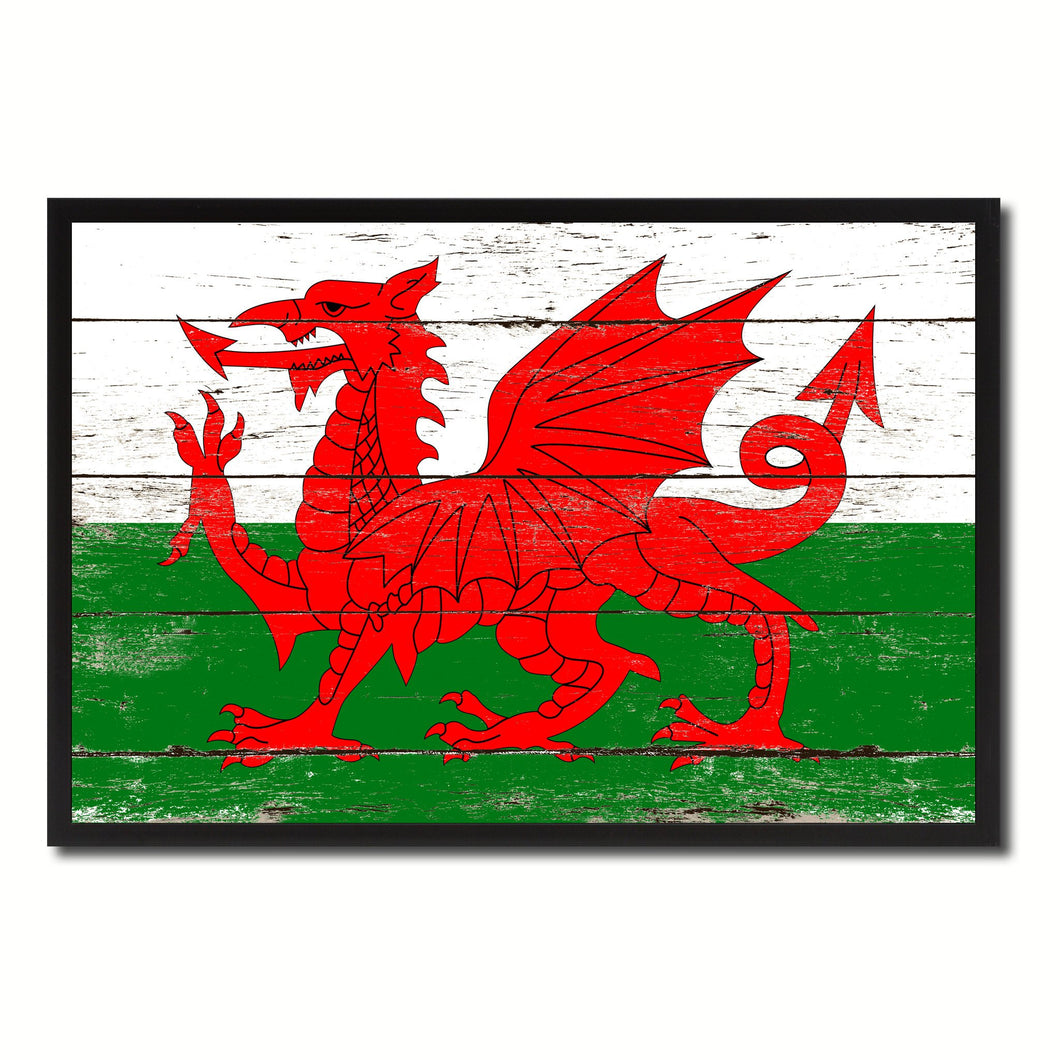 Wales Country National Flag Vintage Canvas Print with Picture Frame Home Decor Wall Art Collection Gift Ideas