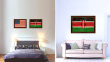 Load image into Gallery viewer, Kenya Country Flag Texture Canvas Print with Brown Custom Picture Frame Home Decor Gift Ideas Wall Art Decoration
